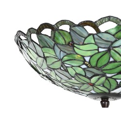 LumiLamp Ceiling Lamp Tiffany Ø 41x24 cm Green Glass