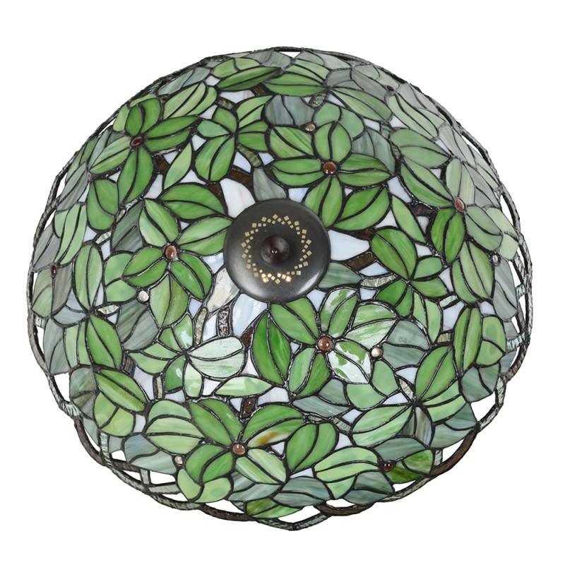 LumiLamp Lampe de plafond Tiffany Ø 41x24 cm Vert Verre