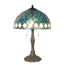 LumiLamp Lampada da tavolo Tiffany Ø 40x61 cm Blu Vetro