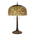 LumiLamp Lampe de table Tiffany Ø 46x72 cm Vert Rose Verre