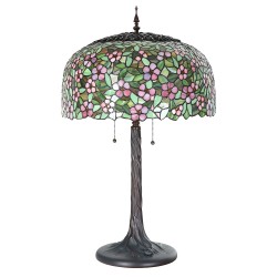 LumiLamp Lampada da tavolo Tiffany Ø 46x72 cm Verde Rosa  Vetro