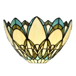 LumiLamp Wall Light Tiffany 30x15x18 cm Beige Blue Glass