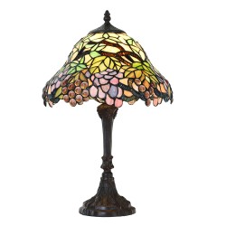 LumiLamp Lampe de table Tiffany Ø 30x48 cm  Vert Bleu Verre Fruit