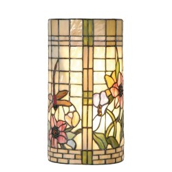 LumiLamp Wandlamp Tiffany  20x11x36 cm  Beige Groen Metaal Glas Rechthoek