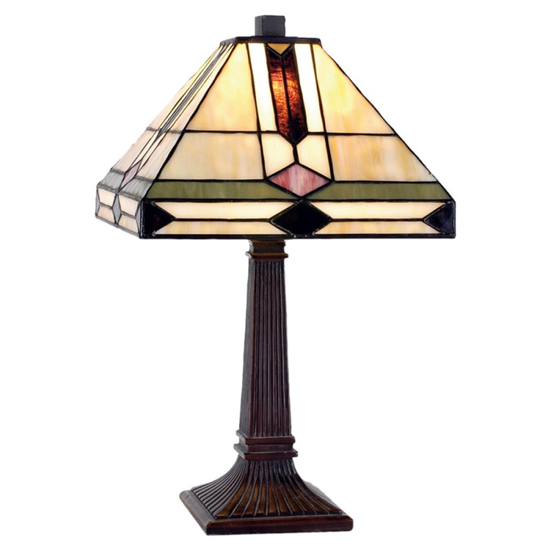 LumiLamp Table Lamp Tiffany 30x30x37 cm  Brown Green Glass