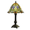 LumiLamp Lampada da tavolo Tiffany Ø 30x48 cm  Verde Blu  Vetro Fiore