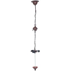 LumiLamp Suspension Tiffany 16x16x95 cm  Marron Fer