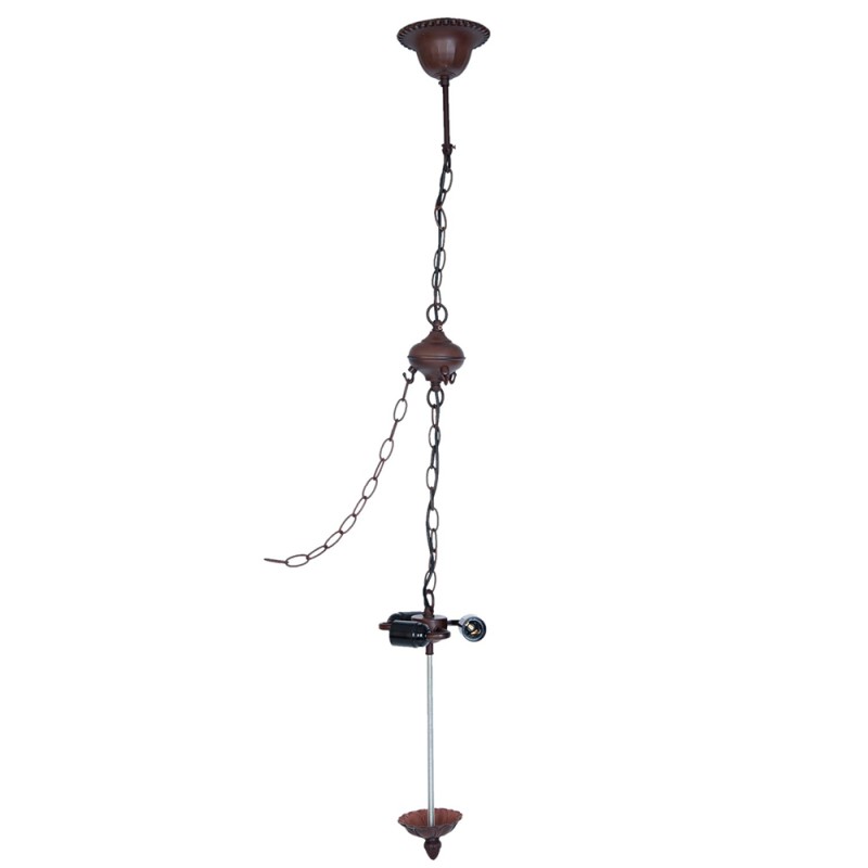 LumiLamp Suspension Tiffany 16x16x95 cm  Marron Fer