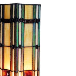LumiLamp Table Lamp Tiffany 12x12x35 cm  Beige Green Glass Rectangle