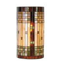 LumiLamp Wandlamp Tiffany  20x11x36 cm  Beige Bruin Glas Halfrond