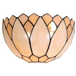 LumiLamp Wandlamp Tiffany  30x15x20 cm  Beige Glas Halfrond