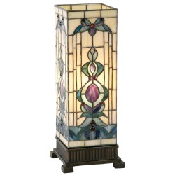 LumiLamp Table Lamp Tiffany 18x18x45 cm  Beige Blue Glass Rectangle