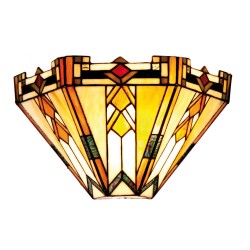 LumiLamp Wall Light Tiffany 31x13x20 cm  Beige Brown Glass Triangle