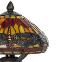 LumiLamp Table Lamp Tiffany Ø 22x21 cm  Brown Red Glass Dragonfly