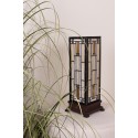 LumiLamp Tiffany Tischlampe 12x12x35 cm  Beige Braun Glas Rechteck