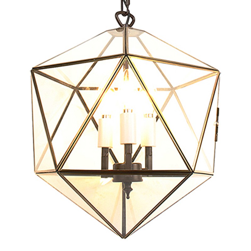 LumiLamp Hanglamp  30x30x160 cm  Transparant Metaal Glas