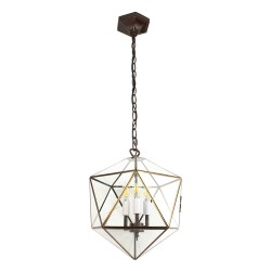 LumiLamp Lampes à suspension 35x35x140 cm Transparent Métal Verre