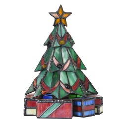 LumiLamp Tiffany Tafellamp Kerstboom 17x17x23 cm  Groen Glas