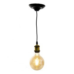 LumiLamp Lampadario a sospensione 150 cm  Color oro Nero Plastica