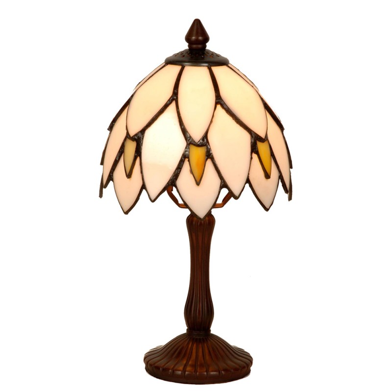 LumiLamp Table Lamp Tiffany Ø 18x34 cm  Beige Brown Glass