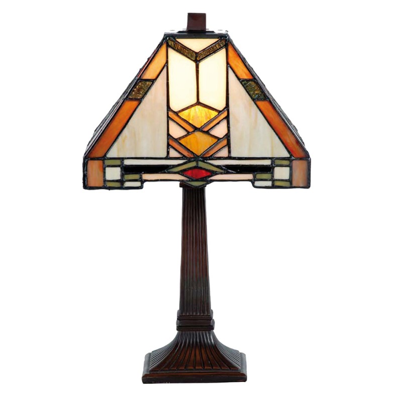 LumiLamp Table Lamp Tiffany 22x22x38 cm  Beige Yellow Glass