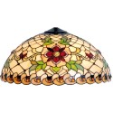 LumiLamp Lampshade Tiffany Ø 50x25 cm Beige Red Glass Semicircle Rose