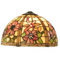 LumiLamp Lampshade Tiffany Ø 30x18 cm Beige Pink Glass Semicircle Flowers