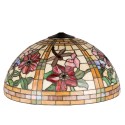 LumiLamp Lampshade Tiffany Ø 50x30 cm Yellow Orange Glass Semicircle Flowers