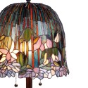 LumiLamp Table Lamp Tiffany Ø 35x68 cm  Green Pink Glass Flowers