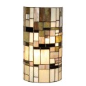 LumiLamp Wandlamp Tiffany  20x11x36 cm  Beige Bruin Kunststof Ijzer Halfrond