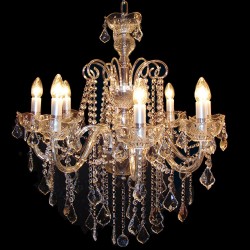 LumiLamp Chandelier Ø 75x82/160 cm Silver colored Iron Glass