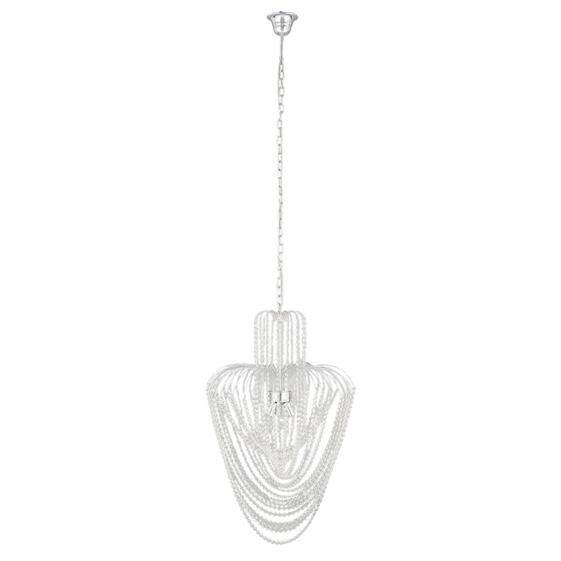 LumiLamp Chandelier Ø 58x100 cm Silver colored Iron Glass