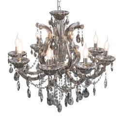 LumiLamp Chandelier Ø 70x60/185 cm Silver colored Iron Glass