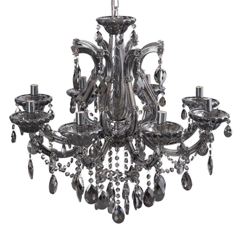 LumiLamp Chandelier Ø 70x60/185 cm Silver colored Iron Glass