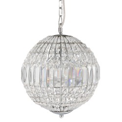 LumiLamp Chandelier Ø 30x38/160 cm Silver colored Metal Glass Round