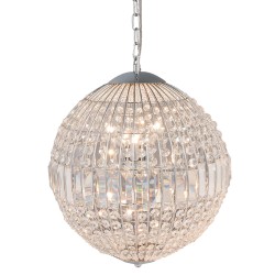 LumiLamp Chandelier Ø 40x48 cm Silver colored Metal Glass Round