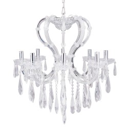 LumiLamp Chandelier Ø 70x78/200 cm White Metal Glass