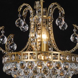 LumiLamp Chandelier Ø 50x43/168 cm  Gold colored Iron Glass