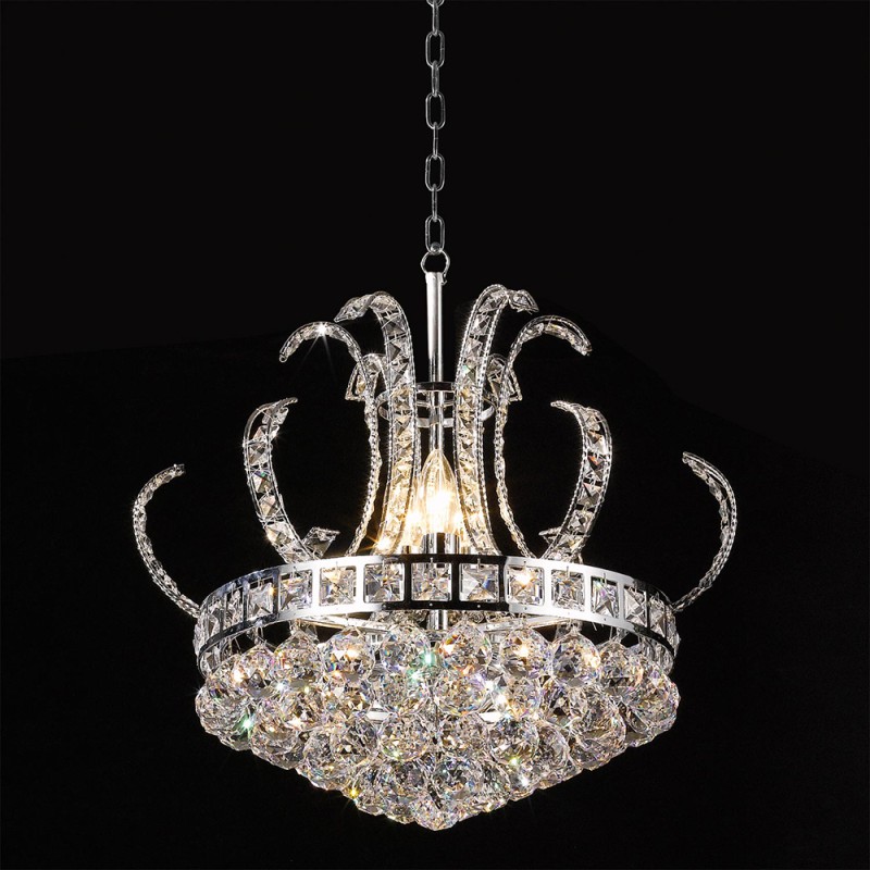 LumiLamp Chandelier Ø 50x43/168 cm  Silver colored Iron Glass