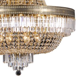 LumiLamp Chandelier Ø 80x105/220 cm  Gold colored Iron Glass