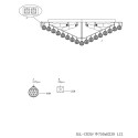 LumiLamp Lampadario Ø 80x27 cm Trasparente Ferro Vetro