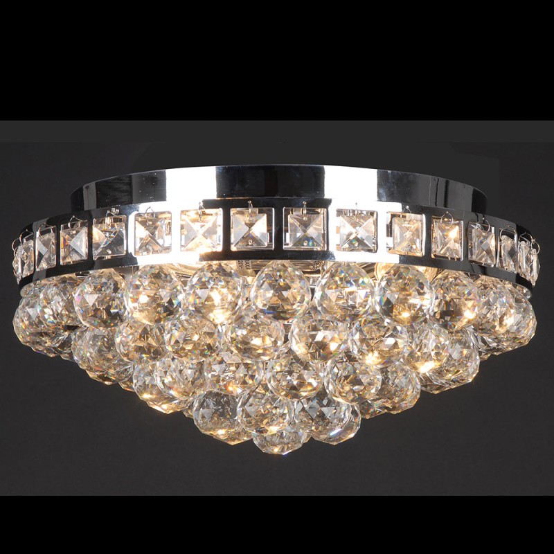 LumiLamp Lampada da soffitto in cristallo Ø 40x20 cm  Color argento Ferro Vetro
