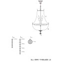 LumiLamp Kroonluchter  Ø 40x70/184 cm  Transparant Ijzer Glas