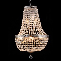 LumiLamp Chandelier Ø 40x64/184 cm  Silver colored Iron Glass