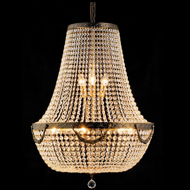 LumiLamp Chandelier Ø 60x85/200 cm  Brown Iron Glass