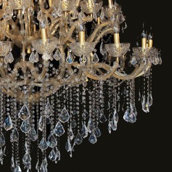 LumiLamp Chandelier Ø 170x200/270 cm  Gold colored Iron Glass