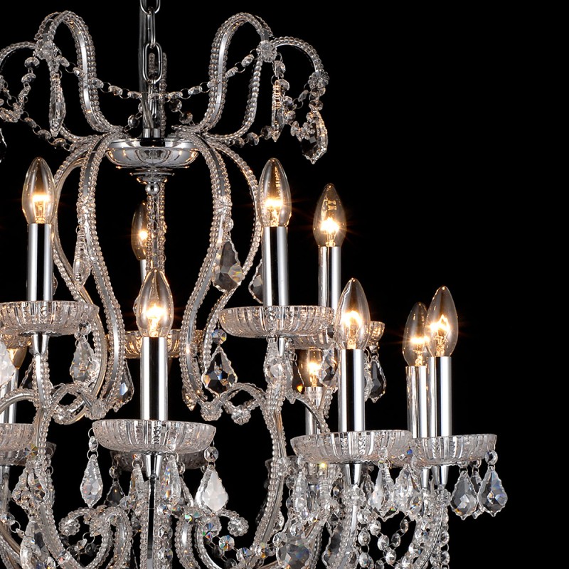 LumiLamp Chandelier Ø 71x80 cm  Transparent Iron Glass