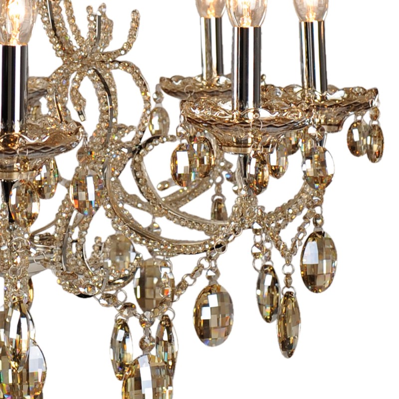 LumiLamp Chandelier Ø 70x58 cm  Beige Iron Glass