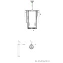 LumiLamp Chandelier Ø 55x75 cm  Transparent Iron Glass