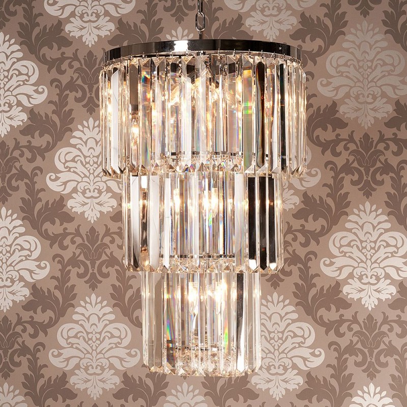 LumiLamp Chandelier Ø 47x74 cm  Transparent Iron Glass